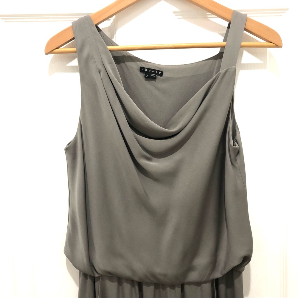 Silk asymmetrical dress.  Clean/classy work outfit with a black blazer. - Picture 3 of 3
